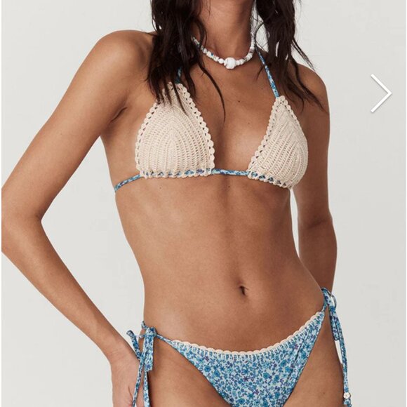 Spell x Free People "Love Jetty" Crochet Tie-top & Side Tie Bikini Set - BNWT - Picture 2 of 9